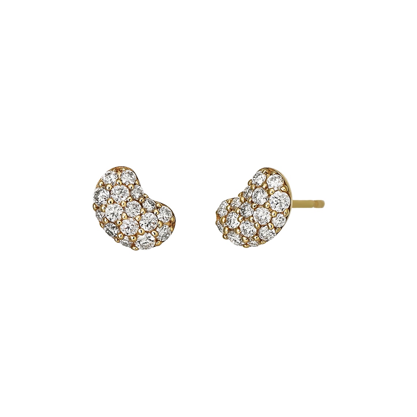 18K/10K Moissanite Beans Earrings (Yellow Gold) - Product Image