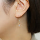 10K Glittering Drop Dangle Earrings (Yellow Gold) - Model Image