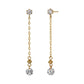 10K Glittering Dangle Earrings (Yellow Gold) - Product Image