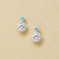 10K Light Blue Color Circle Stud Earrings (White Gold) - Product Image