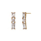 10K Gradation Square Stud Earrings (Yellow Gold) - Product Image