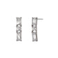 10K Gradation Square Stud Earrings (White Gold) - Product Image
