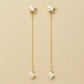 10K Star Long Dangle Earrings (Yellow Gold) - Product Image