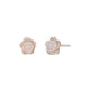 Carved Pink Shell Ceramic Post Earrings - Product Image