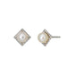 14K/10K Freshwater Pearl Square Stud Earrings (White Gold) - Product Image