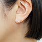 14K/10K Freshwater Pearl Square Stud Earrings (White Gold) - Model Image