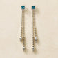 [Second Earrings] Platinum Swiss Blue Topaz Square Earrings - Product Image