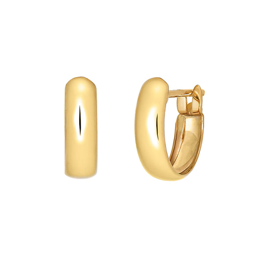 18K/10K Yellow Gold Basic Hoop Earrings - Product Image