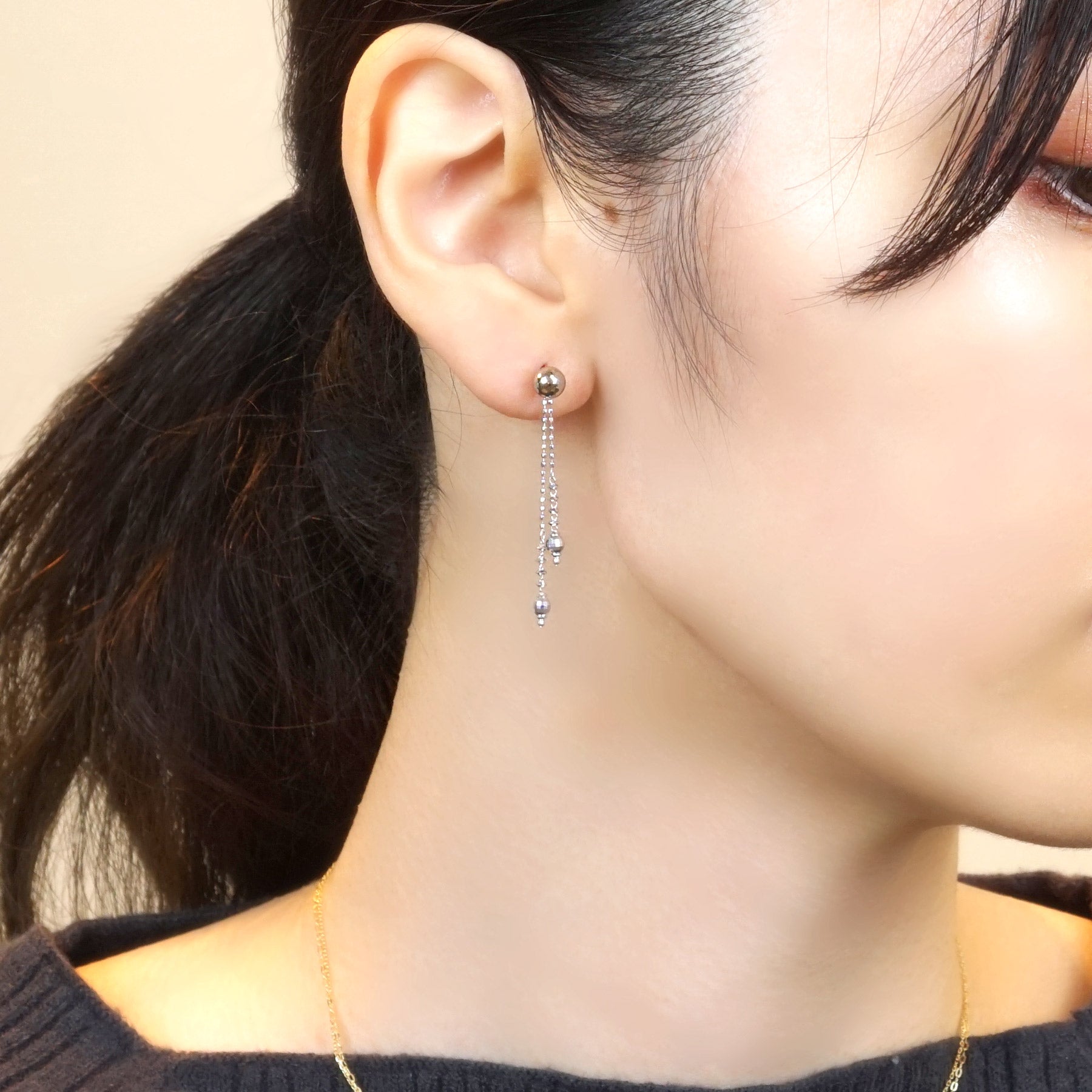 Second Earrings] 铂金镜面球形耳环（Φ5mm） – TAKE-UP Jewelry