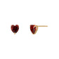 18K / 10K Rose Gold Red Cubic Zirconia Heart Earrings - Product Image