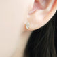 [Second Earrings] 18K Yellow Gold Marquise Cut Earrings - Model Image