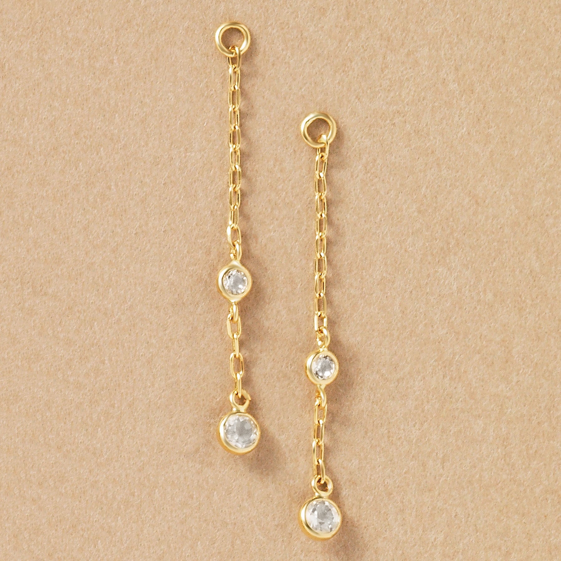 [Palette] 18K Yellow Gold White Topaz Charms - Product Image