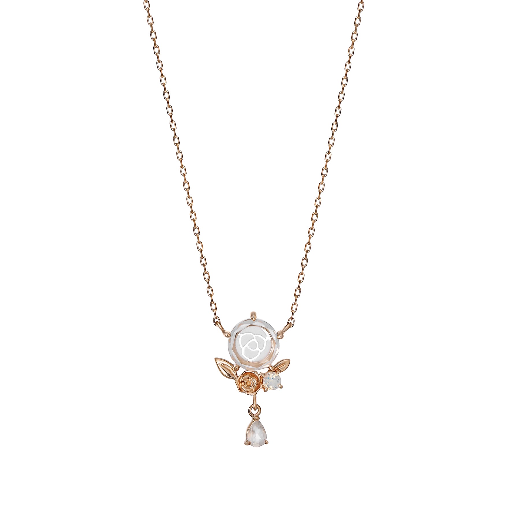 [Birth Flower Jewelry] June - Rose Necklace (10K Rose Gold) - Product Image