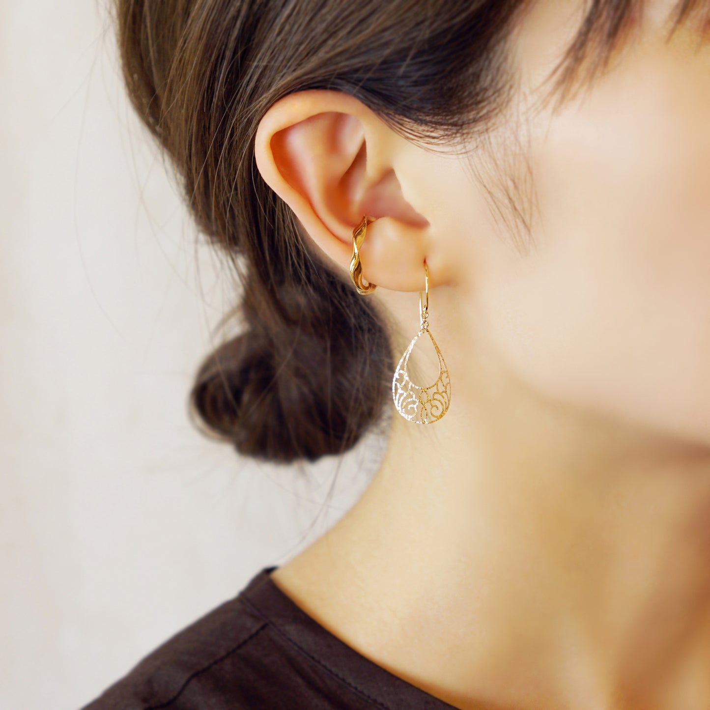 925 Sterling Silver Ear Cuff - Model Image