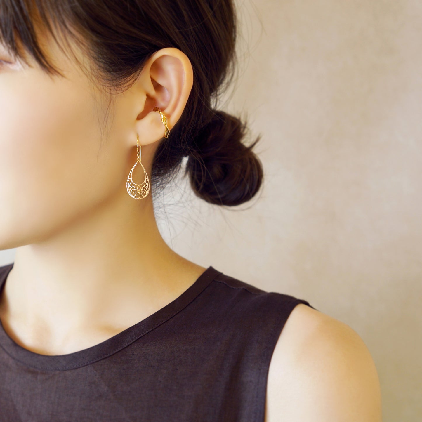 925 Sterling Silver Ear Cuff - Model Image