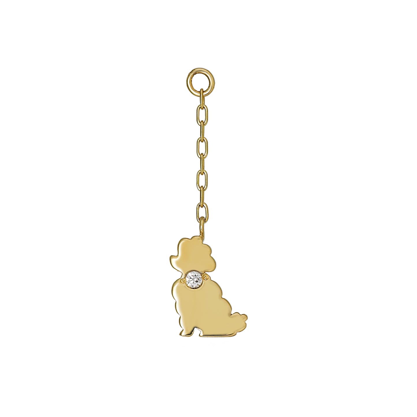 [Palette] 10K Yellow Gold Diamond Poodle Charms - Product Image