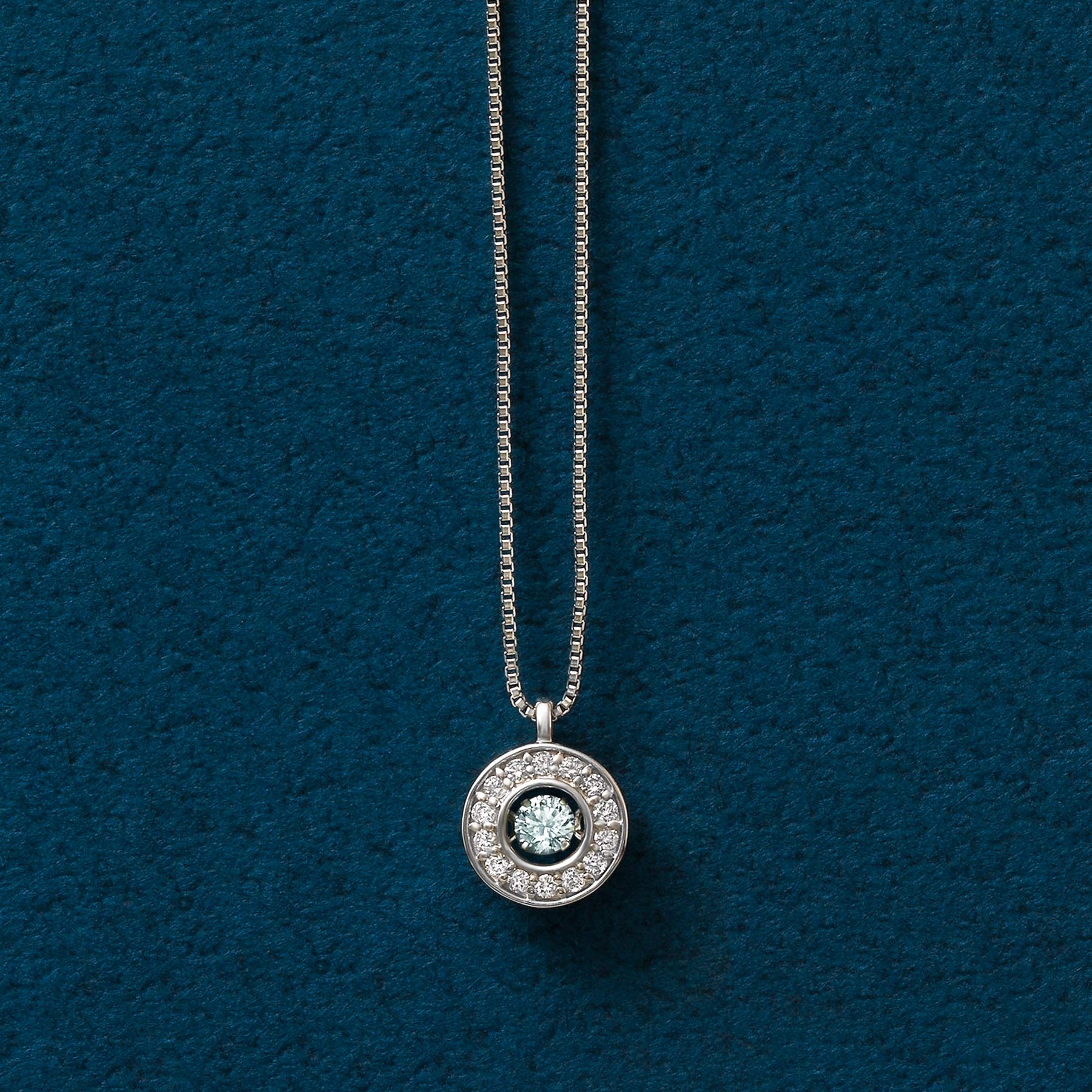 Platinum Dancing Diamond Circle Necklace - Product Image