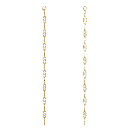 [Palette] 10K Yellow Gold Long Clover Chain Charms - Product Image