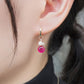[Palette] 18K / 10K Yellow Gold Ruby Charm Set Earrings [Garland] - Model Image