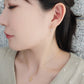 18K / 10K Yellow Gold Opal Threader Earrings - Model Image