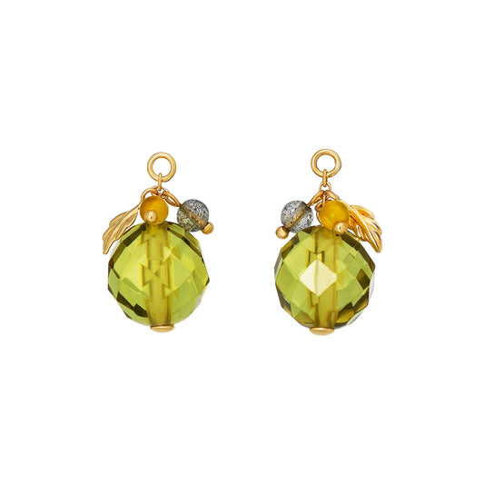 [Palette] 10K Yellow Gold Green Amber Charms - Product Image