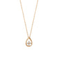 10K Rose Gold Diamond Dew Drop Clover Necklace - Product Image