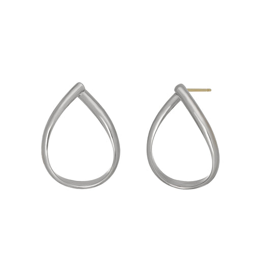 925 Sterling Silver Earrings "Drop" (Rhodium Plated) - Product Image