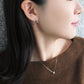 925 Sterling Silver Earrings "Drop" (Rhodium Plated) - Model Image