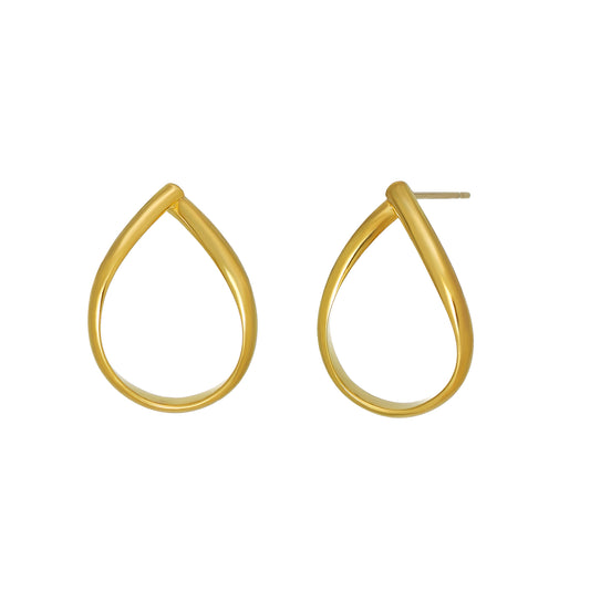 925 Sterling Silver Earrings "Drop" (Yellow Gold Plated) - Product Image