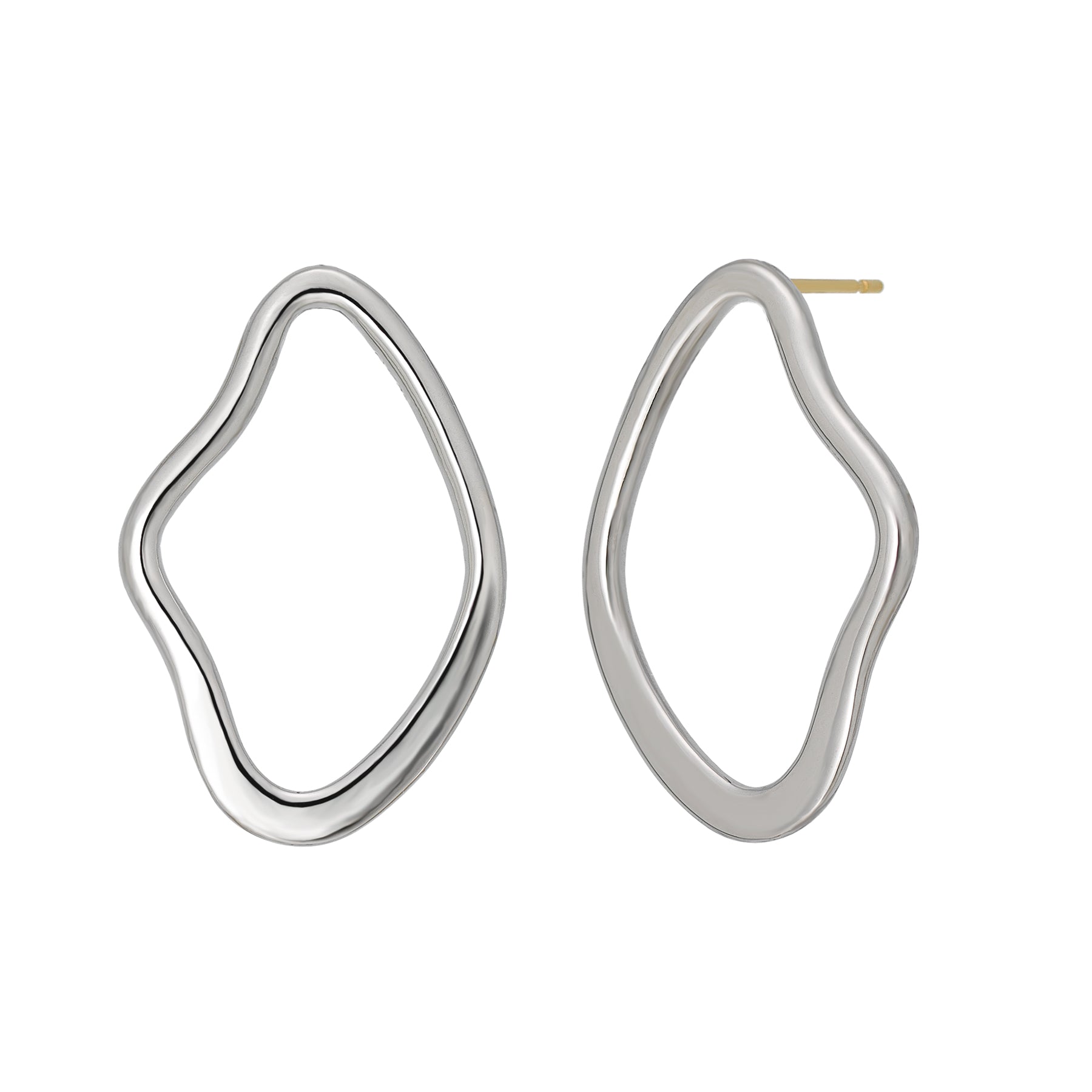 925 Sterling Silver Earrings "Wavy Hoop" - Product Image