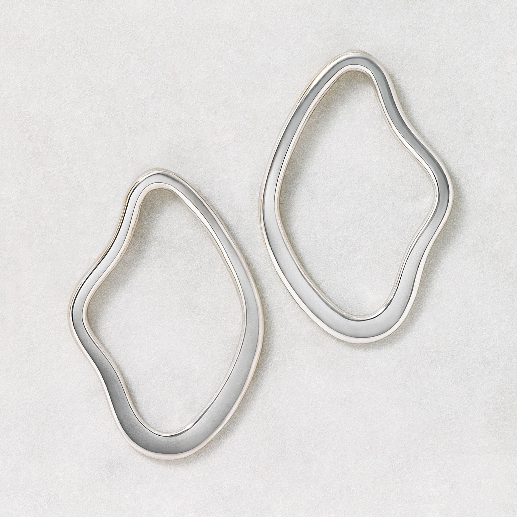 925 Sterling Silver Earrings "Wavy Hoop" - Product Image