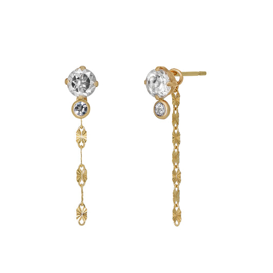 18K / 10K Yellow Gold Tanzanite 2Way Earrings - Product Image