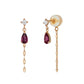 18K / 10K Rose Gold Rhodolite Garnet Drop 2Way Earrings - Product Image