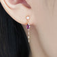 18K / 10K Rose Gold Rhodolite Garnet Drop 2Way Earrings - Model Image