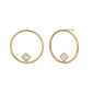 18K / 10K Yellow Gold Cubic Zirconia Circle Earrings - Product Image