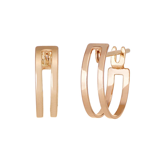 18K/10K Rose Gold Mini Hoop Earrings - Product Image